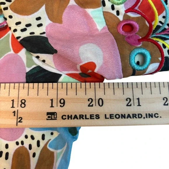 NEW Celia B Freya Dress Floral Multicolor Button Down Maxi Dress A-line Large - Picture 13 of 14